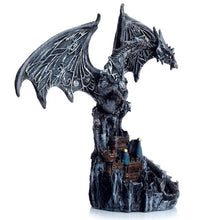 Load image into Gallery viewer, Magic Silver Castle Guardian Dragon Figurine - Fantasy Statue Ornament