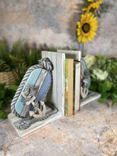Load image into Gallery viewer, Rustic Nautical Charm Reclaimed Wood Anchor and Rope Book Ends-OsirisTradingUK