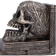 Load image into Gallery viewer, Celtic Skull Bookends Bronze Finish Decorative Shelf Decor Gothic Horror Ornaments