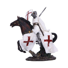 Laden Sie das Bild in den Galerie-Viewer, Medieval Templar Knight Statue Crusader Warrior Sculpture Historical Horse Rider