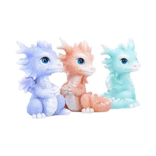 Load image into Gallery viewer, Fantasy Dragon Hatchling Trio Statue Figurines Ornament Set 3 Cute Collectible