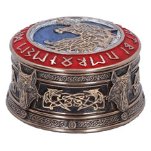 Load image into Gallery viewer, Fenrir Treasure Box Norse Mythology Viking Wolf Rune Storage Keepsake Trinket