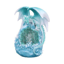 Load image into Gallery viewer, Icy Dragon Geode Light-Up Ornament - Hand-Painted Resin Crystal Cave Decor, Battery Operated