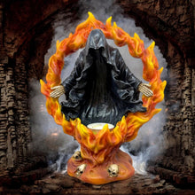 Laden Sie das Bild in den Galerie-Viewer, Gothic Reaper Tea Light Holder Halloween Skeleton Candle Ornament Skull Figurine 21cm
