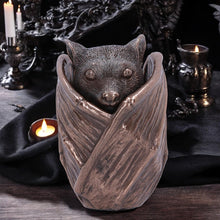 Load image into Gallery viewer, Bronze Bat Snuggle Box 8.5cm | Hand-Painted Gothic Decor | Cast Resin Bat Storage