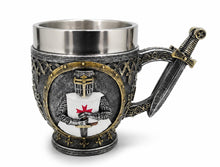 Load image into Gallery viewer, Knights Templar Tankard Medieval Crusader Knight Beer Mug Gothic Gift 15.5cm