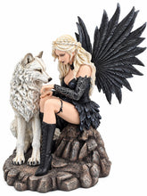 Load image into Gallery viewer, Gothic Fairy Wolf Statue Figurine Dark Angel Sculpture Fantasy Ornament 41.5cm