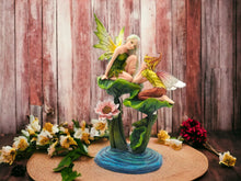 Load image into Gallery viewer, Whimsical Woodland Fairy Siblings Figurine | Enchanting Forest Children & Lotus | Handcrafted Resin Decor | Fantasy Art Piece-OsirisTradingUK