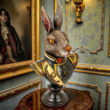 Load image into Gallery viewer, Steampunk Gentry Rabbit Bust Hare Figurine Regal Victorian Style Art Sculpture