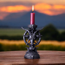 Load image into Gallery viewer, Light of Baphomet Gothic Candle Holder - Resin Ornament for Occult Rituals (15.5cm)