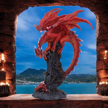 Load image into Gallery viewer, Intricate Red Dragon Figurine Gothic Fantasy Art Resin Statue Gift Collectible Decor28.5cm