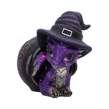 Laden Sie das Bild in den Galerie-Viewer, Whimsical Baby Dragon in Cauldron Gothic Witchcraft Fantasy Figurine Collectible