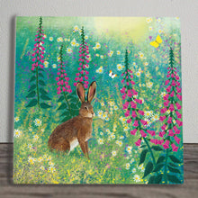 Load image into Gallery viewer, Jo Grundy FOXGLOVE MEADOW Ceramic Art Tile - 20X20 cm - Beautiful Nature Scene - Ready to Hang