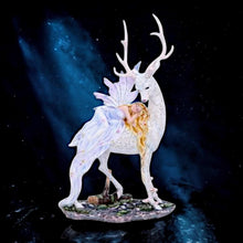 Load image into Gallery viewer, Enchanted Fairy with Majestic Stag Figurine | Fantasy Resin Sculpture | Mystical Forest Decor 32.5 cm
