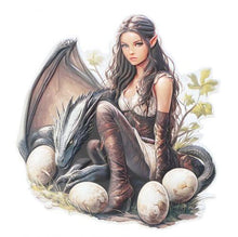 Laden Sie das Bild in den Galerie-Viewer, Large Fantasy Dragon Rider Wall Plaque | Mythical Elf Metal Art Sign | Gothic Wall Hanging Decor