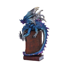 Laden Sie das Bild in den Galerie-Viewer, Mystical Dragon on Skull Book Figurine – Gothic Fantasy Ornament 22cm