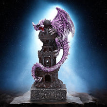 Load image into Gallery viewer, Nemesis Now Purple Dragon Tower Figurine - Gothic Resin Ornament Collectible 17cm