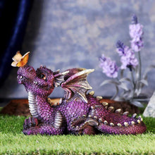 Load image into Gallery viewer, Purple Dragon & Butterfly Figurine Statue Ornament Sculpture 22cm Gift Boxed