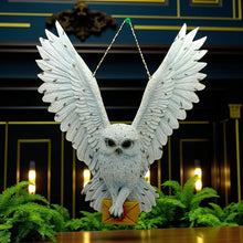 Laden Sie das Bild in den Galerie-Viewer, Majestic Hanging Owl Figurine with Letter Wildlife Bird Ornament Sculpture Decor