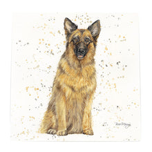 Load image into Gallery viewer, Bree Merryn Gunner Alsatian Art Tile 20x20cm - Ready to Hang