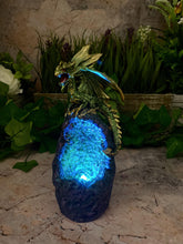 Load image into Gallery viewer, Magical Dragon on Resin Geode Sculpture with LED Light, Mythical Decor, Fantasy Dragon Statue, Enchanting Figurine with Sparkling Accents-OsirisTradingUK