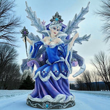 Load image into Gallery viewer, Gothic Snow Queen Resin Figurine Blue Ice Fairy Statue Mystical Winter Sculpture 27.5cm
