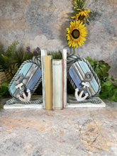 Load image into Gallery viewer, Rustic Nautical Charm Reclaimed Wood Anchor and Rope Book Ends-OsirisTradingUK