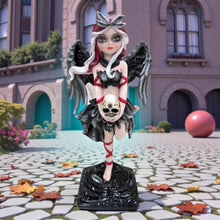 Laden Sie das Bild in den Galerie-Viewer, Gothic Fallen Angel Figurine 19cm Black Wing Fairy Resin Statue Dark Fantasy Decor