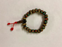 Load image into Gallery viewer, Authentic Handcrafted Tibetan Wrist Mala with Colorful Accents – Traditional Bone Prayer Beads for Meditation in Velvet Pouch-OsirisTradingUK
