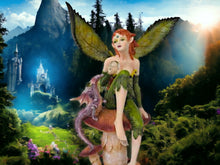 Laden Sie das Bild in den Galerie-Viewer, Whimsical Forest Fairy with Dragon Companion Statue, Mythical Figurine, Enchanted Woodland Decor, Fantasy Creature Art, Unique Gift Idea-OsirisTradingUK