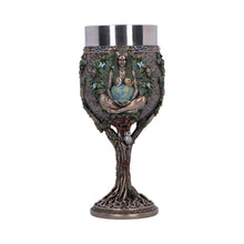 Load image into Gallery viewer, Mother Earth Goblet Pagan Goddess Chalice Wiccan tree Of Life Stainless Insert