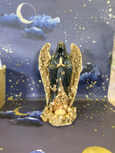 Load image into Gallery viewer, Gothic Praying Reaper Tea Light Holder - Dark Halloween Decor - Mysterious Home Accent - Resin Statue, 28x17cm
