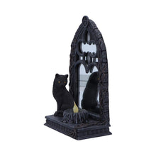 Load image into Gallery viewer, Magic Mirror Cat Figurine – 21cm Gothic Mirror with Cat and Candle Decor