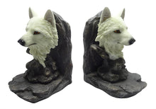 Load image into Gallery viewer, Majestic Wolf Bust Bookends Wildlife Ornament Animal Lovers Gift Rustic Display
