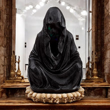 Laden Sie das Bild in den Galerie-Viewer, Hooded Grim Reaper Incense Burner | Spooky Gothic Decor | LED Skull Base Ashcatcher