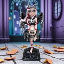 Laden Sie das Bild in den Galerie-Viewer, Gothic Fallen Angel Figurine 19cm Black Wing Fairy Resin Statue Dark Fantasy Decor