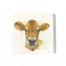 Load image into Gallery viewer, Jersey Cow Ceramic Art Tile by Bree Merryn - 20x20cm Ready to Hang - Farmhouse Rustic Wall Art Decor