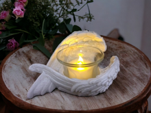 Load image into Gallery viewer, Handcrafted Angel Wing Tea Light Holder: Spiritual Candle Decor for Home & Gifts