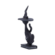 Laden Sie das Bild in den Galerie-Viewer, Gothic Witch Cat Ornament Crescent Moon & Star Decor Spooky Wiccan Figurine