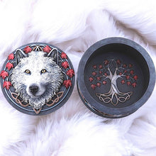 Load image into Gallery viewer, Guardian Wolf Trinket Box Storage Celtic Keepsake Fantasy Art Decor Ornament