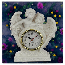 Laden Sie das Bild in den Galerie-Viewer, Cherub Angel Mantle Clock - Endless Love Design, Elegant Resin Quartz Clock Gift
