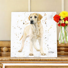 Load image into Gallery viewer, LOLA GOLDEN LABRADOR Art Tile by Bree Merryn - 20x20 cm Ceramic Tile