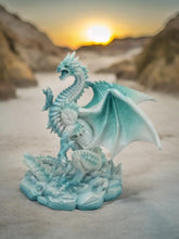 Laden Sie das Bild in den Galerie-Viewer, Majestic Ice Dragon Statue - Fantasy Decor - Resin Art Sculpture - Mythical Figurine-OsirisTradingUK