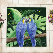 Load image into Gallery viewer, Vibrant Tropical Ceramic Wall Art Tile - "PATSY & PABLO TROPICAL" Parrot Design by Bree Merryn - 20x20cm, Home Decor, Ready to Hang