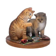 Load image into Gallery viewer, Purrlock Holmes Figurine LP Fantasy Cat Detective Decor Gothic Wiccan Alter Art