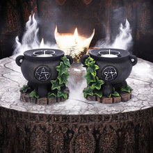 Load image into Gallery viewer, Set of 2 Ivy Cauldron Candle Holders 11cm | Witchcraft Tealight Decor-Wiccan
