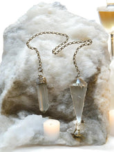 Load image into Gallery viewer, Double Ended Crystal Dowsing Pendulum 35cm Long – Clear Quartz Divination Tool for Spiritual Healing, Energy Work & Chakra Balancing"