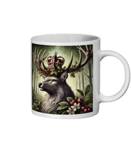 Load image into Gallery viewer, Majestic Royal Stag Ceramic Mug - 11 oz | Deer Lover Gift | Nature Inspired Art Mug | Woodland Wildlife Coffee Cup | Regal Stag Crown Design