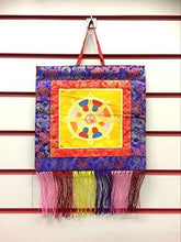 Load image into Gallery viewer, Tibetan Wheel of Dharma Embroidered Banner Wall Hanging Thangka Banner Altar Decoration-OsirisTradingUK