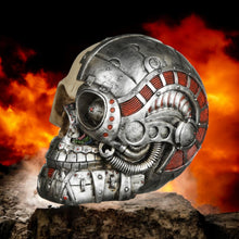 Laden Sie das Bild in den Galerie-Viewer, Steampunk Cyborg Skull Ornament Gothic Cyberpunk Decor Sci-Fi Resin Figurine